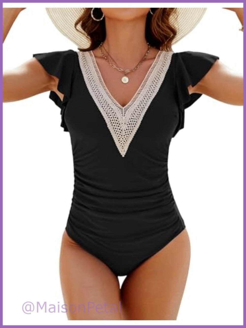 Womens One Piece Swimsuit Tummy Control Slimming Ruched